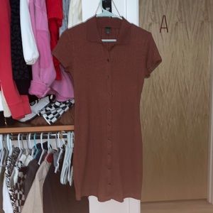 Brown button down collared dress. Size small! Wild fable from target!